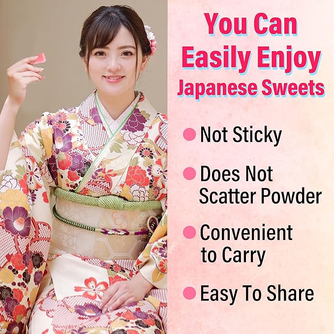 YAMASAN KYOTO UJI Japanese Sakura Mochi Candies, Real Traditional Cherry blossom Rice Cakes, 300g/10.58oz, Japanese Snacks, Japanese Candy, Individually Wrapped