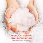 ZOMCHI Exfoliating Washcloth for Face and Body, Dual Function Wash Cloth with Soft and Rough Sides, Exfoliating Scrub Bath Towels, Washcloth with Loop (White, 3 Pack)