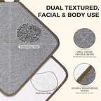 ZOMCHI 3 Pack Exfoliating Washcloth, Premium Facial and Body Wash Cloths with Softness and Scrubbing Two Sides, Bath Cloths for Women and Men (Smoke)