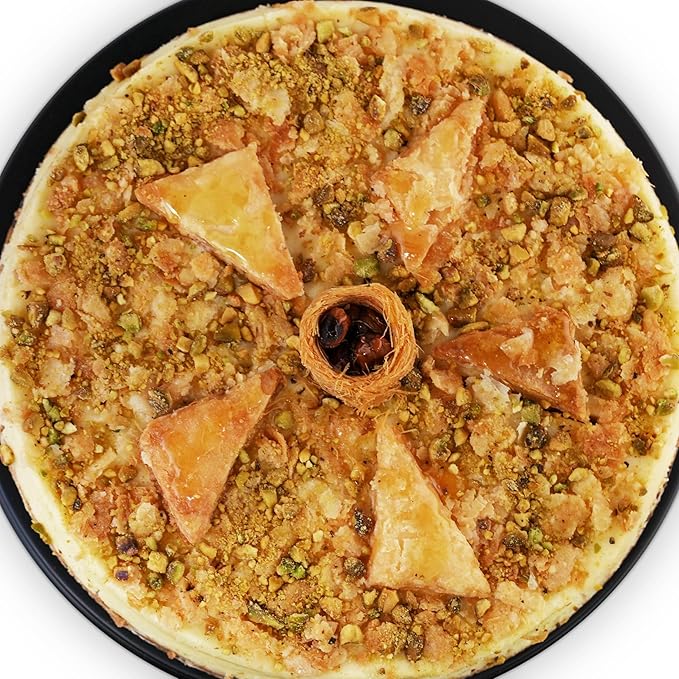 Andy Anand Luxurious Baklava Cheesecake: Turkish Honey & California Cream Fusion - Gourmet 9-inch Dessert Delight, 2.8 lbs