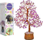 FASHIONZAADI Amethyst Crystals Tree of Life - Stones and Crystals - Bonsai Tree - Good Luck Gifts for Women - Meditation Accessories - Chakra Stones Decor