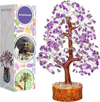 FASHIONZAADI Amethyst Crystal Tree - Chakra Crystals - Money Gem Tree - Purple Home Decor - Feng Shui Crystal - Chakra Crystals - Prosperity Stone - Gifts for Women