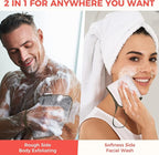 ZOMCHI 3 Pack Exfoliating Washcloth, Premium Facial and Body Wash Cloths with Softness and Scrubbing Two Sides, Bath Cloths for Women and Men (Smoke)