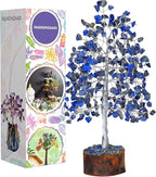 FASHIONZAADI Lapis Lazuli Tree - Crystal Chakra Tree of Life - Gemstone Feng Shui Decor - Chakra Home Decor - Crystal Gifts for Women, Spiritual Gift