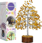 FASHIONZAADI Yellow Aventurine Healing Crystal Bonsai Tree, Desk Decor for Room & Office Decor, Spiritual Gift - Crystals for Home, Room Decor - Cute House Warming Gifts for Women, Mom Birthday