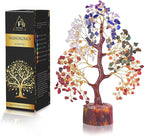 FASHIONZAADI 7 Chakra Tree - Crystal Bonsai Tree - Spiritual Decor - Spiritual Gemstones - Sculptures Home Decor - Crystal Gifts - Gemstone Tree - Tree of Life Decor - Desk Decorations