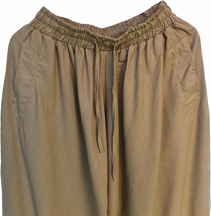 AITFINEISM Men's Drawstring Aladdin Hippie Harem Pants Loose Drop Crotch Trousers