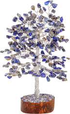 FASHIONZAADI Lapis Lazuli Tree - Crystal Chakra Tree of Life - Gemstone Feng Shui Decor - Chakra Home Decor - Crystal Gifts for Women, Spiritual Gift