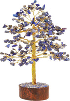FASHIONZAADI Lapis Lazuli Crystal Tree - Blue Crystal Spiritual Gifts - Meditation Decor - Good Luck Fortune Tree - Feng Shui - Natural Gemstone - Prosperity Stones