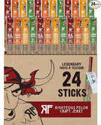 Righteous Felon Meat Sticks Variety Pack | Healthy Snack for Adults | Gluten Free & Keto Meat Sticks | Low Sugar & High Protein | Turkey, Pork, Beef Sticks | Jerky Gifts for Men | 24 Pack