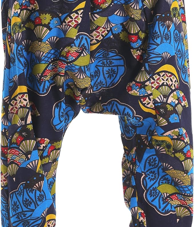 AITFINEISM Men's Drawstring Aladdin Hippie Harem Pants Loose Drop Crotch Trousers