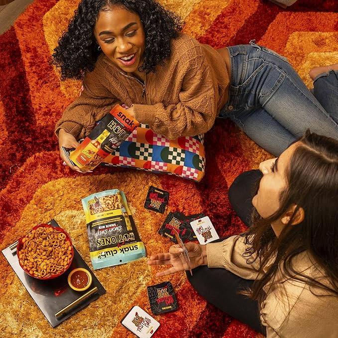 Snak Club x Hot Ones Smoky Sweet Snack Mix, Spicy Snacks with Peanuts, Pretzels, Sesame Sticks, Toasted Corn & Cashews, Inspired by Hot Ones Hot Sauce, 4.5 oz Resealable Bag (6 Count)