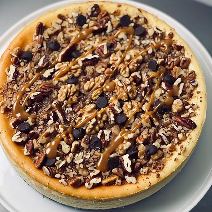 Andy Anand Luxurious 9" Turtle Cheesecake | Freshly Baked With California Cream Cheese, Chocolate Chips, Nuts & Caramel | No Preservatives, All-Natural Ingredients | Exquisitely Rich & Decadent (2 lb)