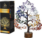 FASHIONZAADI Crystal Tree of Life 7 Chakra Healing Crystal Trees for Home Decor, Office Desk Decor Handmade Bonsai Trees for Positive Energy, Money, Good Luck Birthday Gifts for Women, Mom