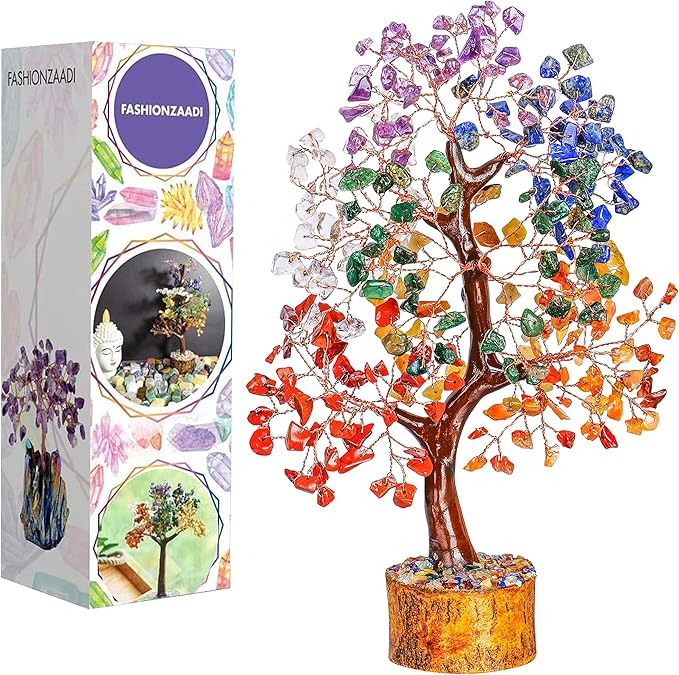 7 chakra tree of life crystal tree, home decor living room decor aesthetic office decor , birthday gifts for women , birthday gifts for mom , retirement gift for woman , crystals and healing stones