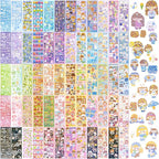 60 Sheets Heart Kpop Stickers for Photocards Kawaii Rabbit Bear Korean Deco Stickers Self Adhesive Card Valentines Stickers for Scrapbooking Arts Craft Gift Teens